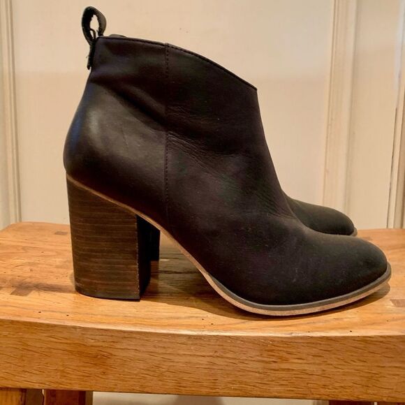 BP leather bootie with stacked heel. Size 10. - Picture 2 of 9